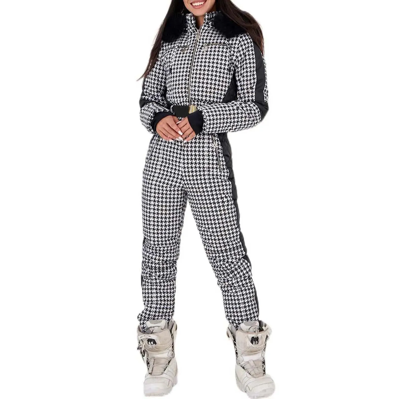 Winter Adventure Awaits Stay Warm and Stylish with Our Women's Hooded Ski Jumpsuit – Your Perfect Companion for Outdoor Sports