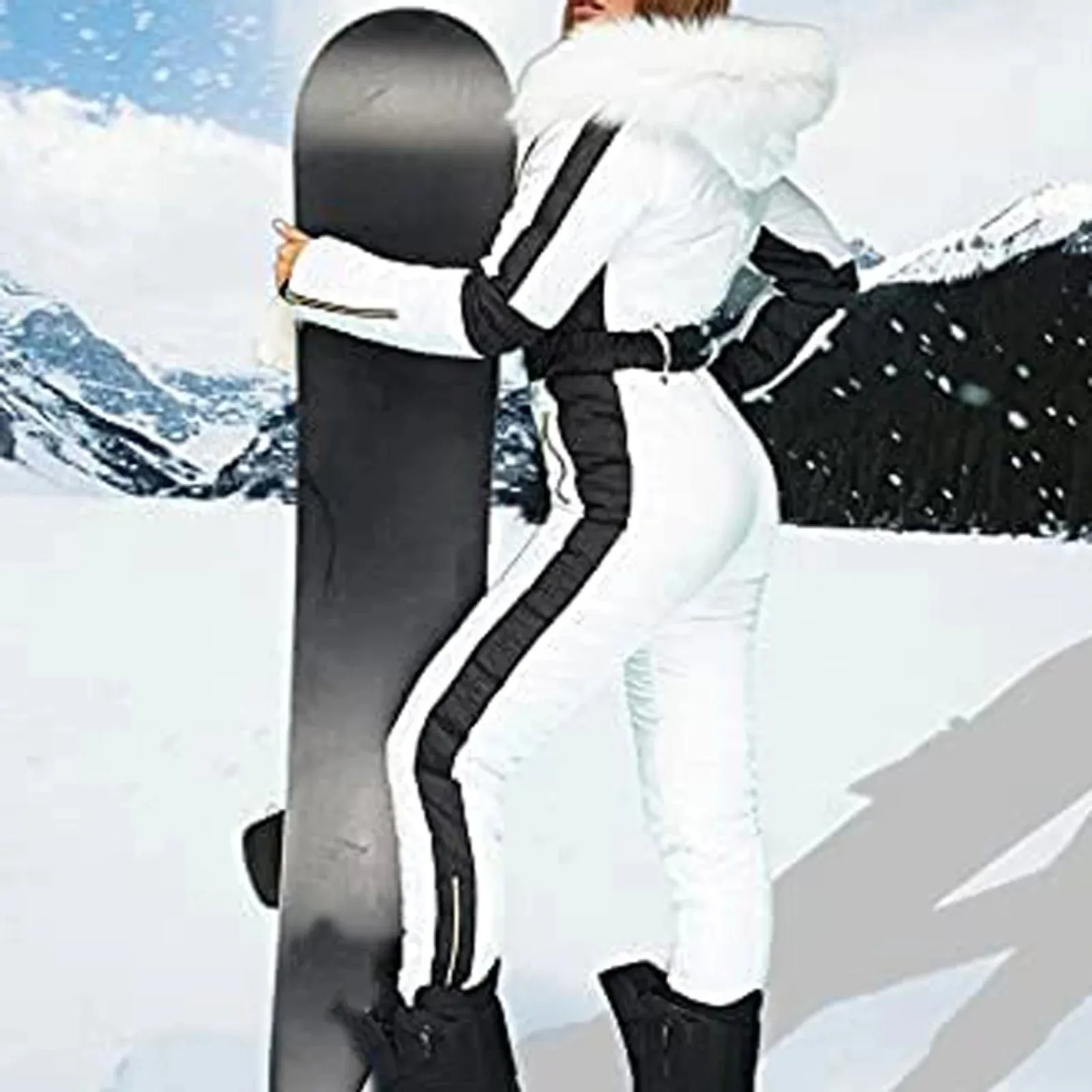 Winter Adventure Awaits Stay Warm and Stylish with Our Women's Hooded Ski Jumpsuit – Your Perfect Companion for Outdoor Sports
