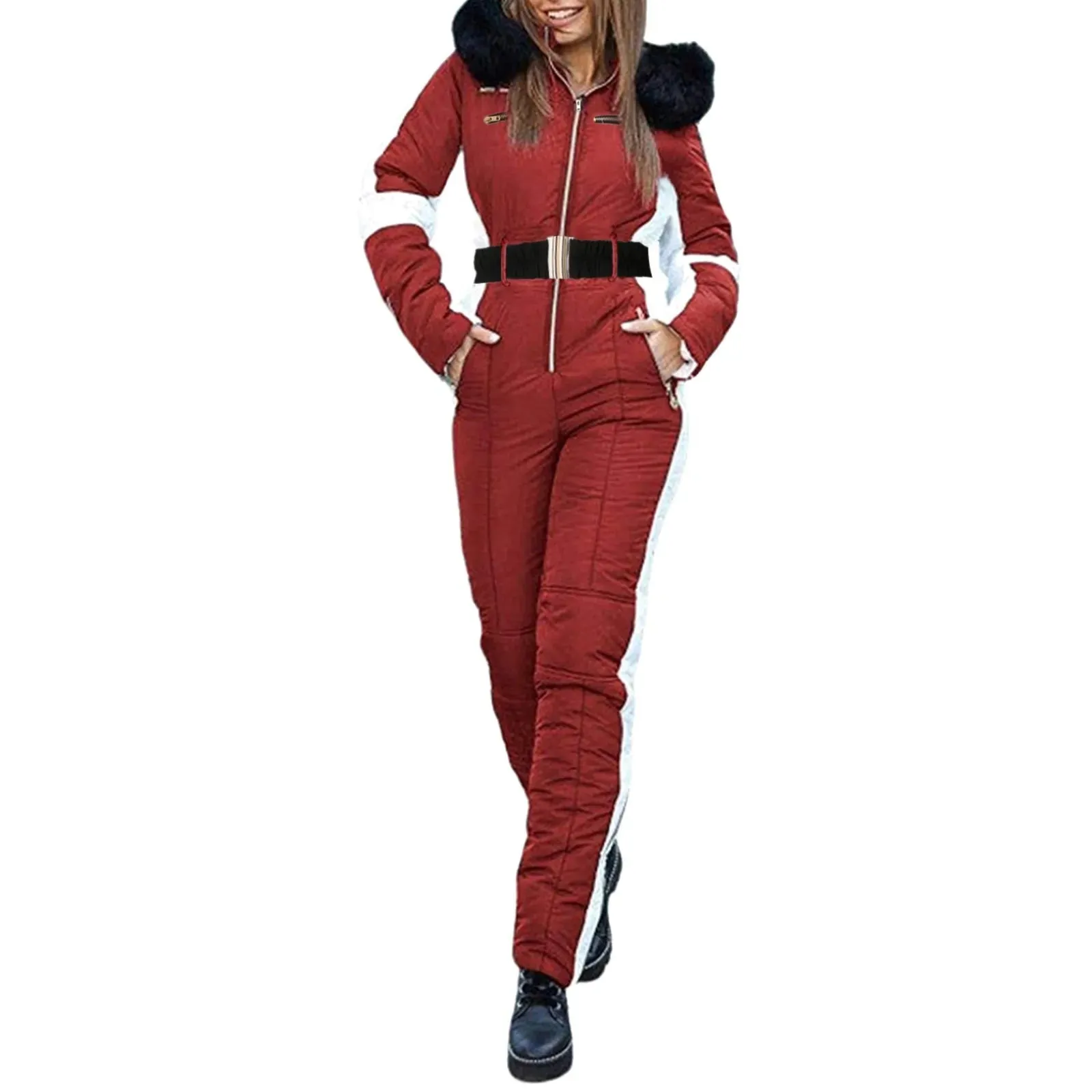 Winter Adventure Awaits Stay Warm and Stylish with Our Women's Hooded Ski Jumpsuit – Your Perfect Companion for Outdoor Sports