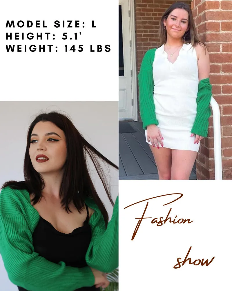 Zeagoo Women's 2023 Fall Winter Cardigan Sweater Long Sleeve Open Front Shrug Drop Shoulder Ribbed Knit Bolero Crop Top